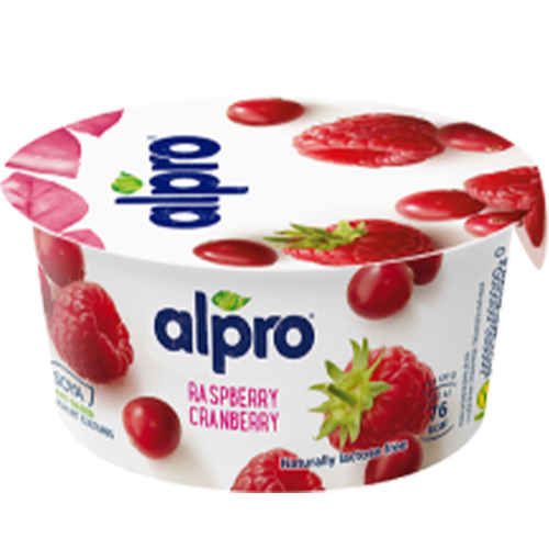 AS. ALPRO YOGURT SOYA RASPBERY CRANBERRY 6X150G (5411188126430)